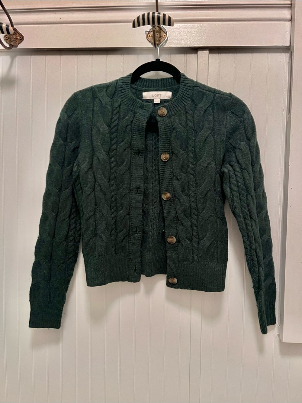 Loft Women’s Cable-Knit Cotton Cardigan Size XS Petite